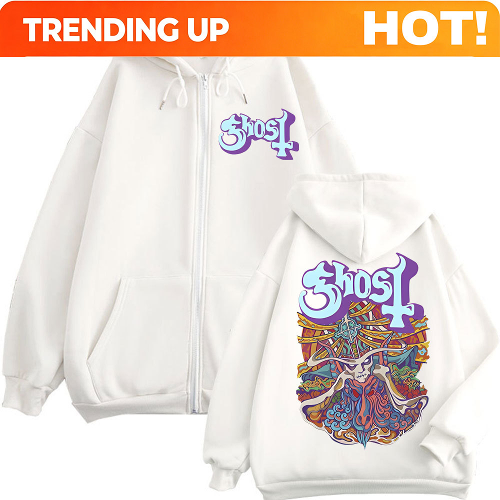 Ghost Band Graphic Zipper Hood - Mens Fashion Zip Up Hoodies review and price