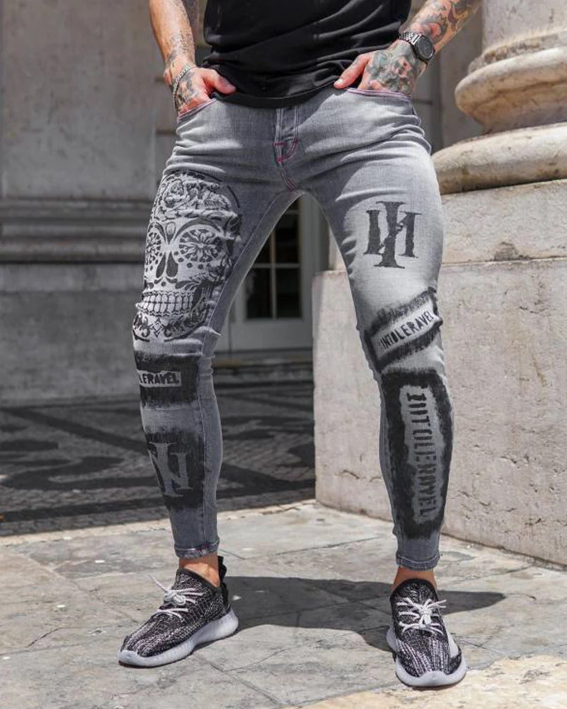 Men Jeans Fashion Slim Fit Pen - Men'S Fashion Grey Jeans review and price