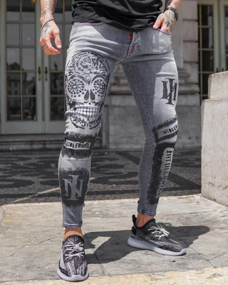Men Jeans Fashion Slim Fit Pen - Men'S Fashion Grey Jeans review and price