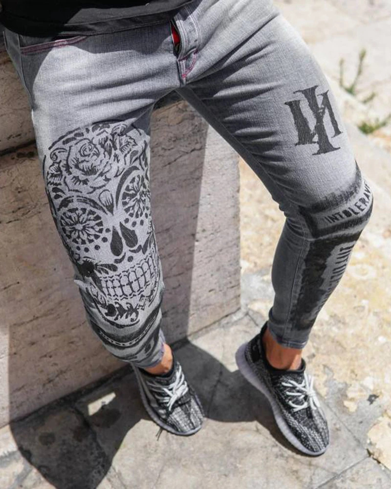Men Jeans Fashion Slim Fit Pen - Men'S Fashion Grey Jeans review and price