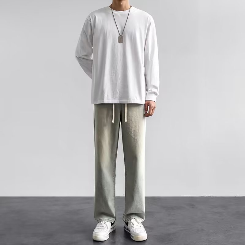Korean Style Streetwear New Fa - Men'S Fashion Grey Jeans review and price